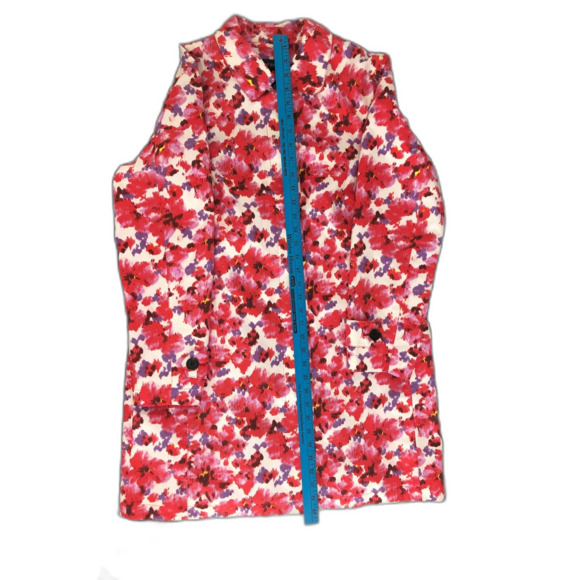 Lands' End Floral Jacket Rain Trench Coat Lined Button Up Spring - Picture 9 of 9